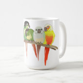 Grüne Backe Conure Kaffeetasse (VorderseiteRechts)