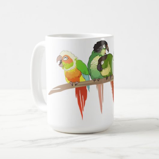 Grüne Backe Conure Kaffeetasse (Vorderseite Links)
