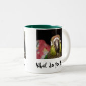Grüne Backe Conure Morgen-Person Zweifarbige Tasse (VorderseiteRechts)