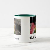 Grüne Backe Conure Morgen-Person Zweifarbige Tasse (Mittel)