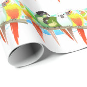 Grüne Backe Conures Geschenkpapier (Rolleneckpunkt)