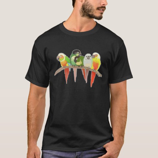 Grüne Backe Conures T-Shirt (Vorderseite)