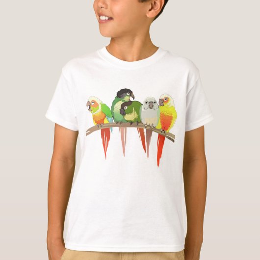 Grüne Backe Conures T-Shirt (Vorderseite)
