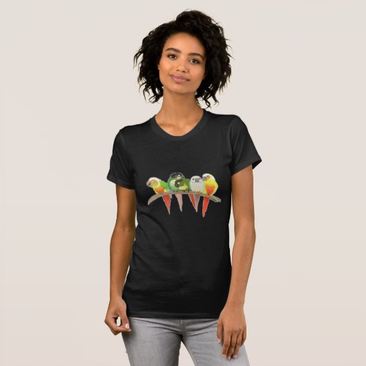 Grüne Backe Conures T-Shirt (Vorne ganz)