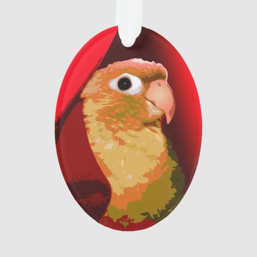 Grüne Backenschutzparakeet Schneedecke Liebe Ornament (Rückseite)