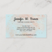 Grüne Bäckerspülung Wasserfarbe Erdbeere Cupcake Visitenkarte (Rückseite)