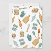 Grüne Backwerkzeuge Muster Geburtstag Einladung (Rückseite)