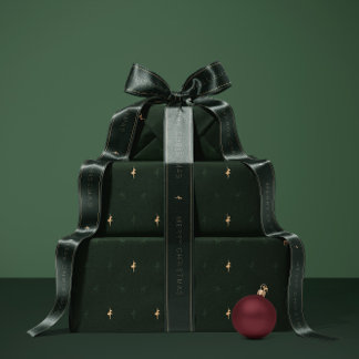 Grüne Ballerina und Rentier-Geschenkpapier Geschenkpapier