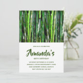 Grüne Bamboo Stalks Naturfotografie Geburtstag Einladung (Stehend Vorderseite)