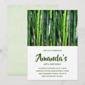 Grüne Bamboo Stalks Naturfotografie Geburtstag Einladung (Vorne/Hinten)
