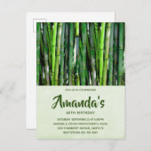 Grüne Bamboo Stalks Naturfotografie Geburtstag Einladungspostkarte (Vorne/Hinten)