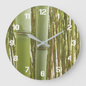 Grüne Bambus-Pflanze Botanisch Große Wanduhr (Vorderseite)