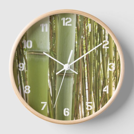 Grüne Bambus-Pflanze Botanisch Uhr (Vorderseite)