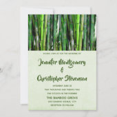 Grüne Bambus Stalks Naturfotografie Hochzeit Einladung (Vorderseite)