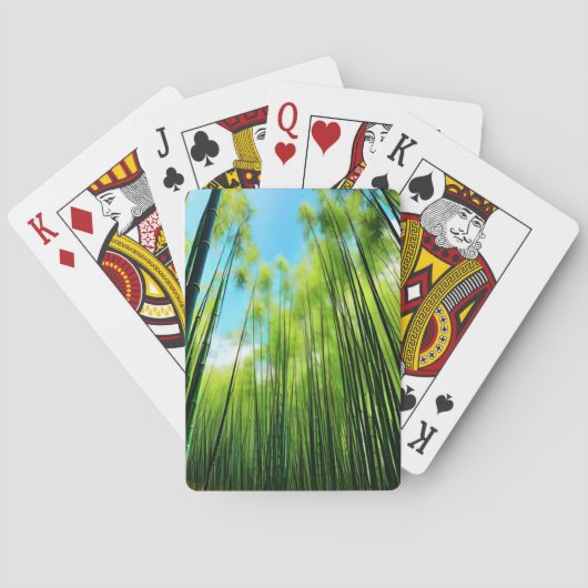 Grüne Bambushaine Spielkarten (Rückseite)