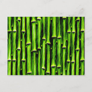 Grüne Bambusrohr Holz Natürliche braune Textur Sty Postkarte