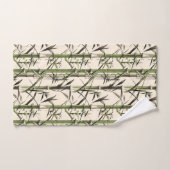 Grüne Bambusstalks und Blätter Badhandtuch Set (Handtuch)