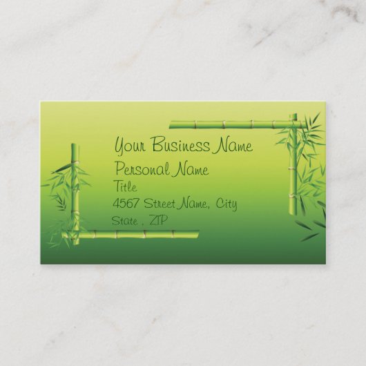 Grüne BambusVisitenkarte Visitenkarte (Vorderseite)