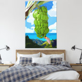 Grüne Bananen Blaues Gebirge Leinwanddruck (Insitu (Schlafzimmer))