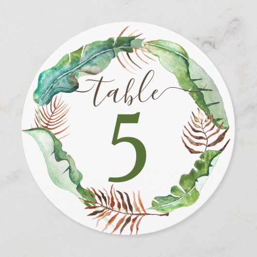 Grüne Bananen Verlasse Tischnummer (Vorderseite)