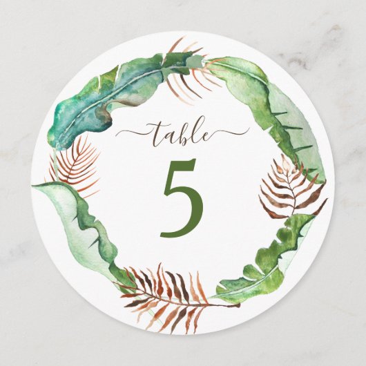 Grüne Bananen Verlasse Tischnummer (Rückseite)