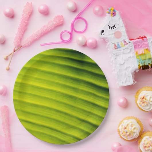 Grüne Bananenblattstruktur Pappteller (Party)