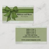Grüne Band-und Bogen elegante kundenspezifische Visitenkarte (Vorne/Hinten)