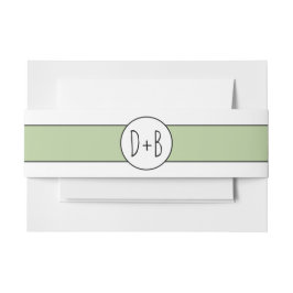 Grüne Band und Initialen Hochzeit