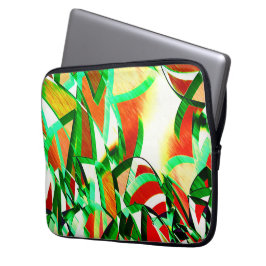 Grüne Bänder, Tropfsteine auf orangefarbenem Koral Laptopschutzhülle