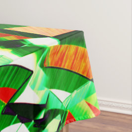 Grüne Bänder, Tropfsteine auf orangefarbenem Koral Tischdecke