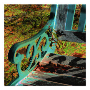 "Grüne Bank" ein digital verändertes und bearbeite Fotodruck