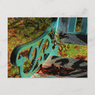 "Grüne Bank" ein digital verändertes und bearbeite Postkarte