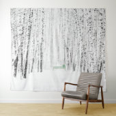 Grüne Bank im Winterpark. Lass es Weihnachten schn Wandteppich (Beispiel (Horizontal))