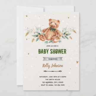 Grüne Bären Dusche Geburtstagseinladung Einladung