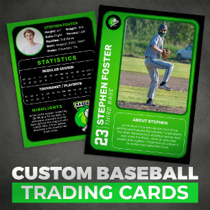 Grüne Baseball-Handelskarten-Geschenk Baseballspie Telefonnummerkarte