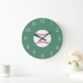 Grüne Baseball-Wanduhr Große Wanduhr (Zuhause)