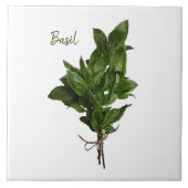 Grüne Basil Herb Keramik Tile Fliese (Vorderseite)