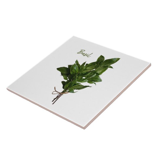 Grüne Basil Herb Keramik Tile Fliese (Seite)