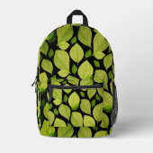 Grüne Basilika Blätter Handgezeichnetes Muster Bedruckter Rucksack (Vorderseite)