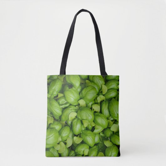 Grüne Basilikum-Blätter Tasche (Vorderseite)
