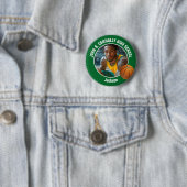 Grüne Basketballspieler-Foto-High-School-Geist Button (Beispiel)