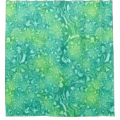Grüne Batik-Blume Duschvorhang (Vorderseite)