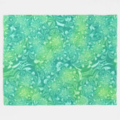 grüne Batik-Blume Fleecedecke (Vorderseite (Horizontal))