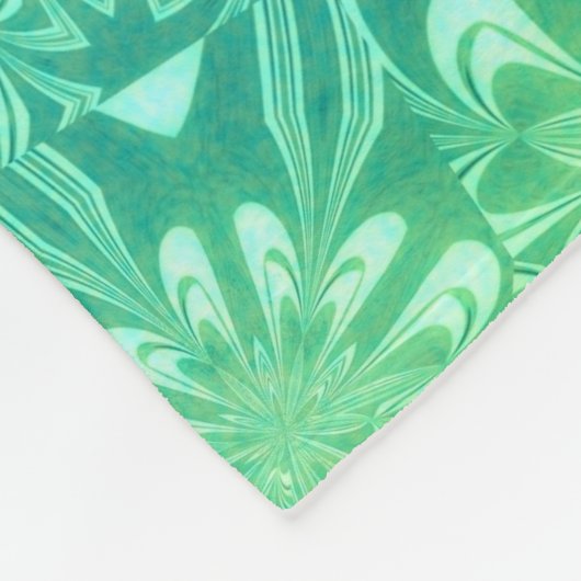 grüne Batik-Blume Fleecedecke (Ecke)