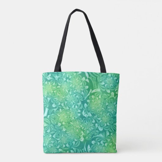 Grüne Batik-Blume Tasche (Rückseite)