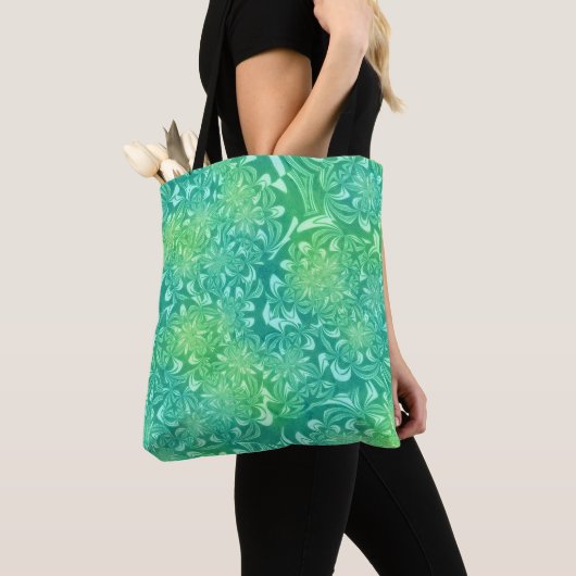 Grüne Batik-Blume Tasche (Von Nahem)