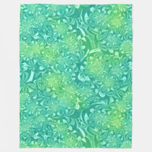 grüne Batik-Blumen-Decke Fleecedecke