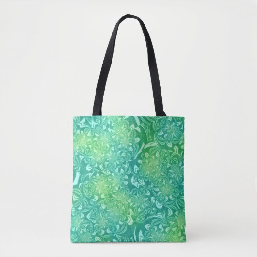 grüne Batik-Blumen-Tasche Tasche (Vorderseite)