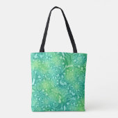 grüne Batik-Blumen-Tasche Tasche (Rückseite)