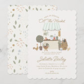 Grüne Bauern Markt Farm Bridal Dusche Einladung (Vorne/Hinten)